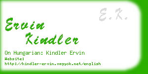 ervin kindler business card